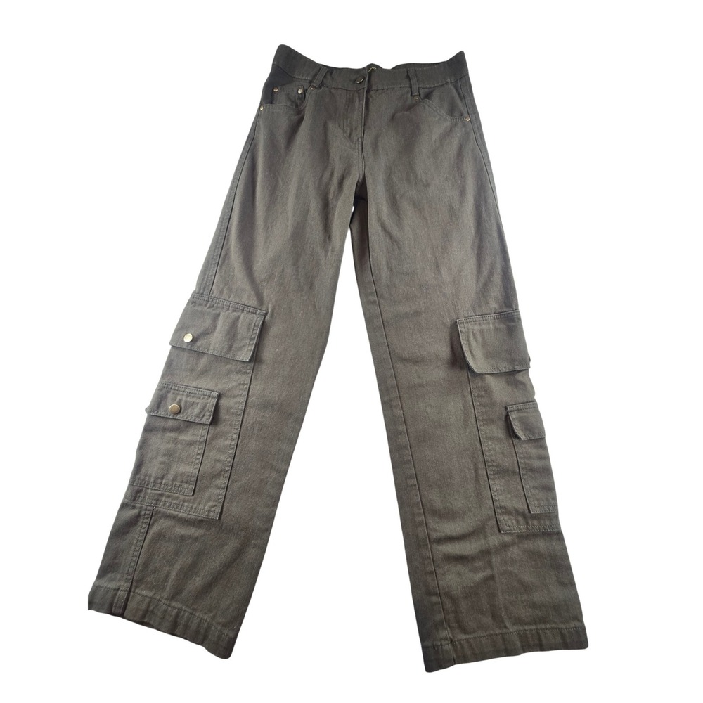 Taxi Cargo Pants Mens Medium Brown Olive Wide Leg Multi Pocket Utility Trousers
